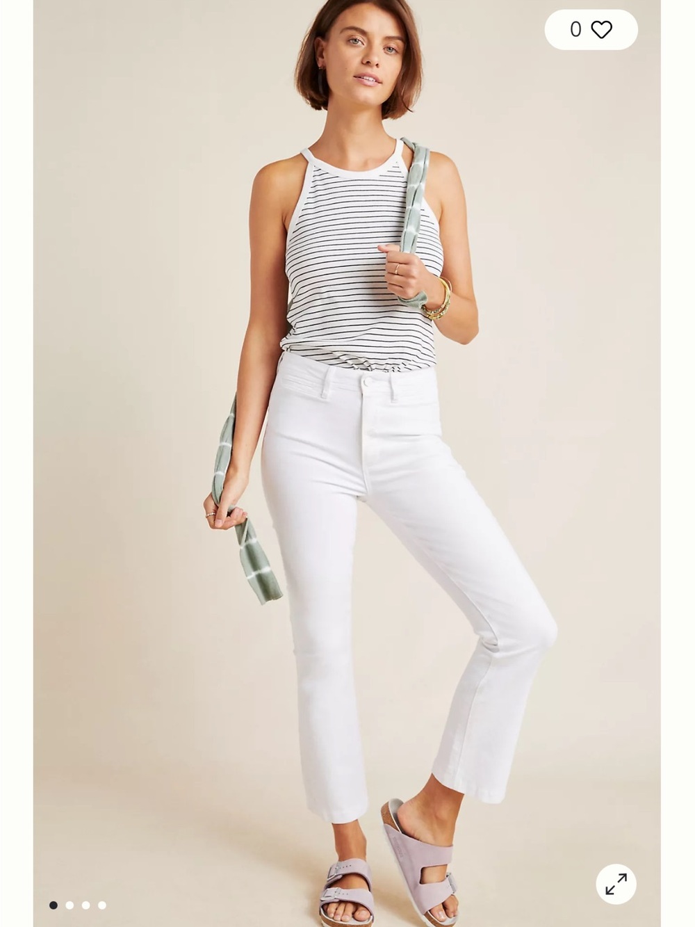 PAIGE White Colette crop flare High-Rise Ankle Jeans